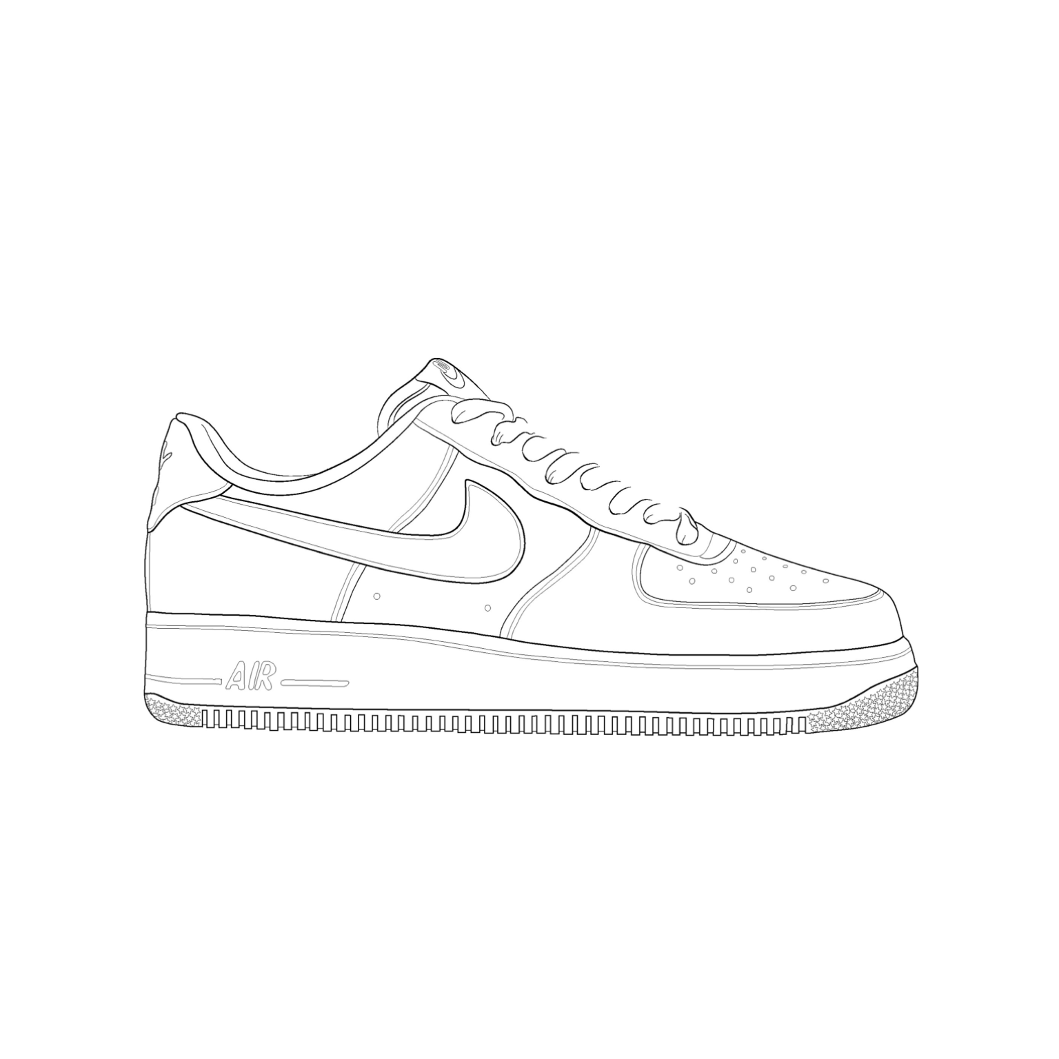 drawing on nike air force 1
